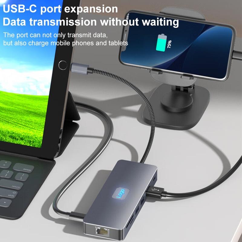 11-In-1 Type-C Docking Station With Usb Pd Sd / Tf Rj45 Vga Hdtv 3.5Mm