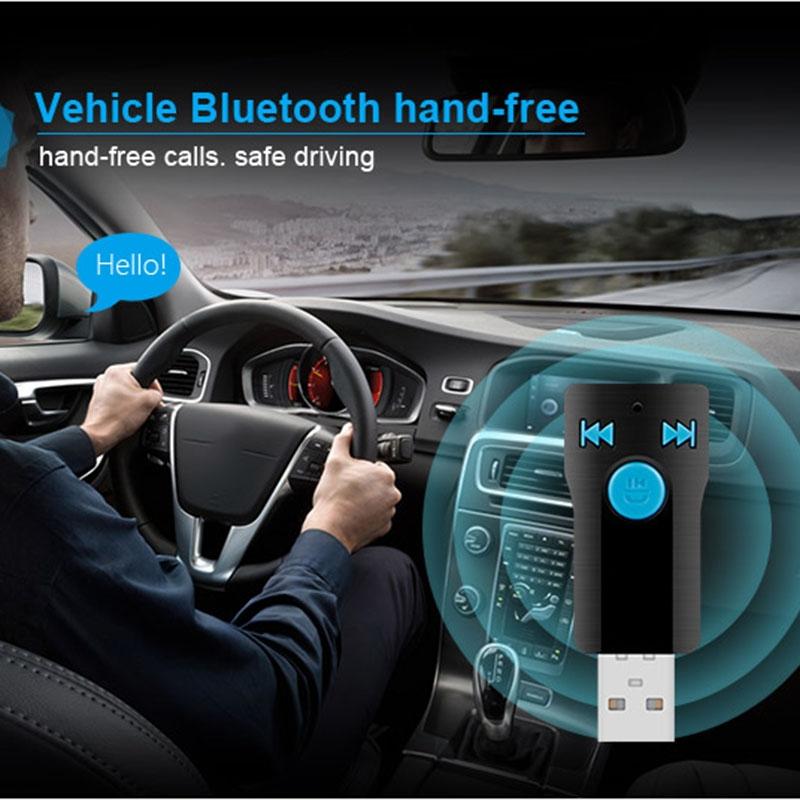 Mini Usb Bluetooth Receiver Mp3 Player With Mic & Audio Cable - Handsfree Aux Output 32Gb Sd / Tf Card Dual Usb Port