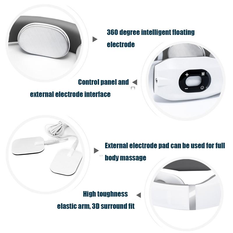 Intelligent Neck Massager Electromagnetic Vibration White