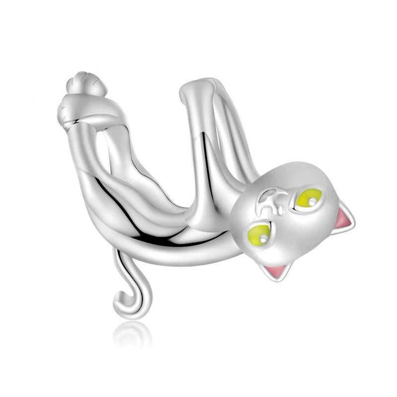 925 Sterling Silver White Cat Beaded Bracelet Bsc520 Sr