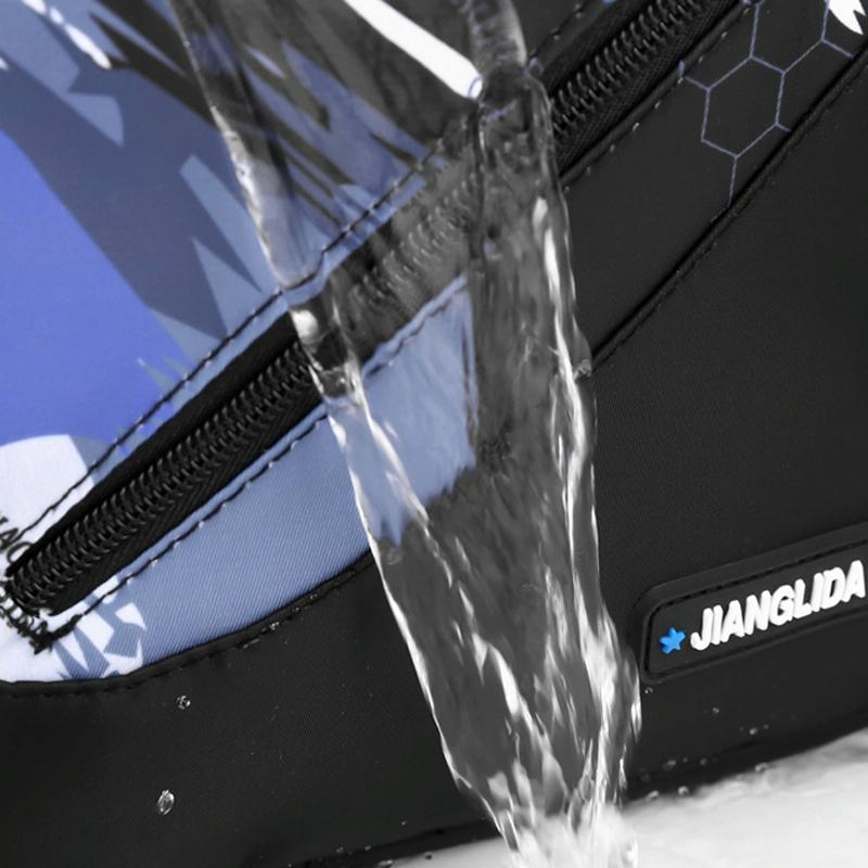 Lightweight 2-in-1 Backpack and Chest Bag for Men - Blue Football - Orange Honeycomb