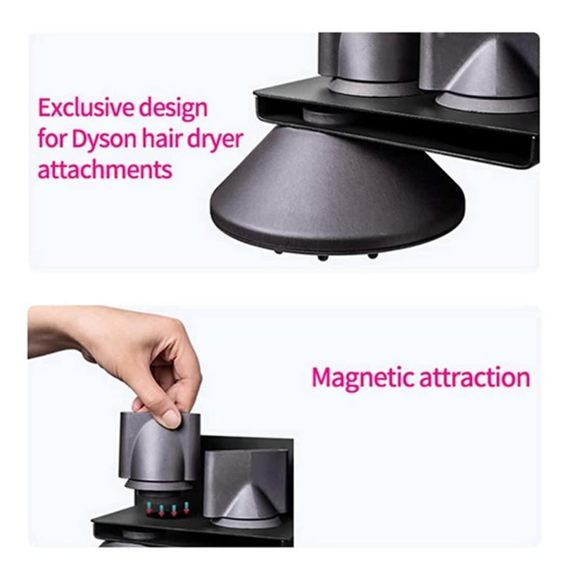 Wall Mounted Hair Dryer Holder For Bathroom Storage Upgraded Model