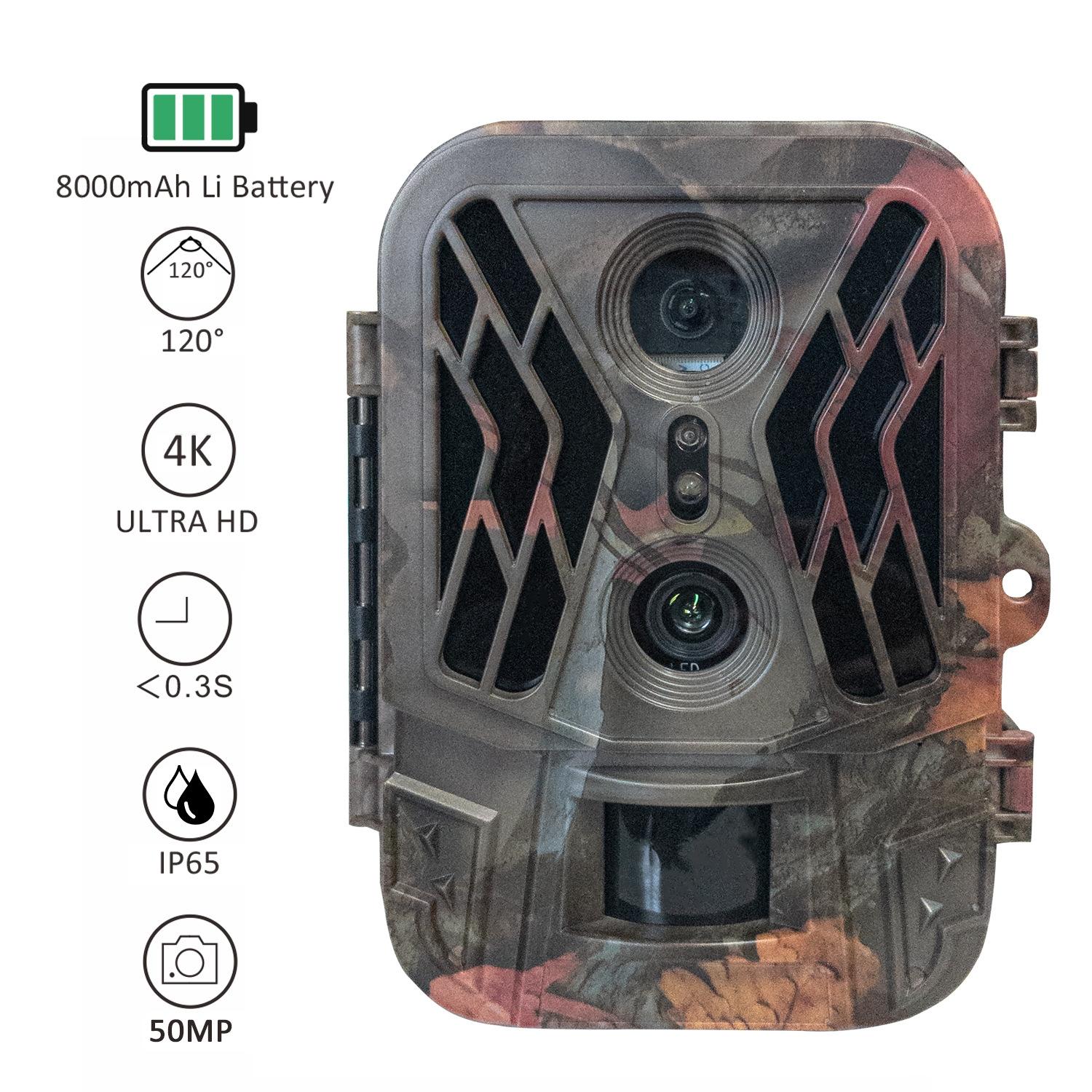 50mp 4k Dual Lens Infrared Hunting Camera for Outdoor Rainfall and Fog