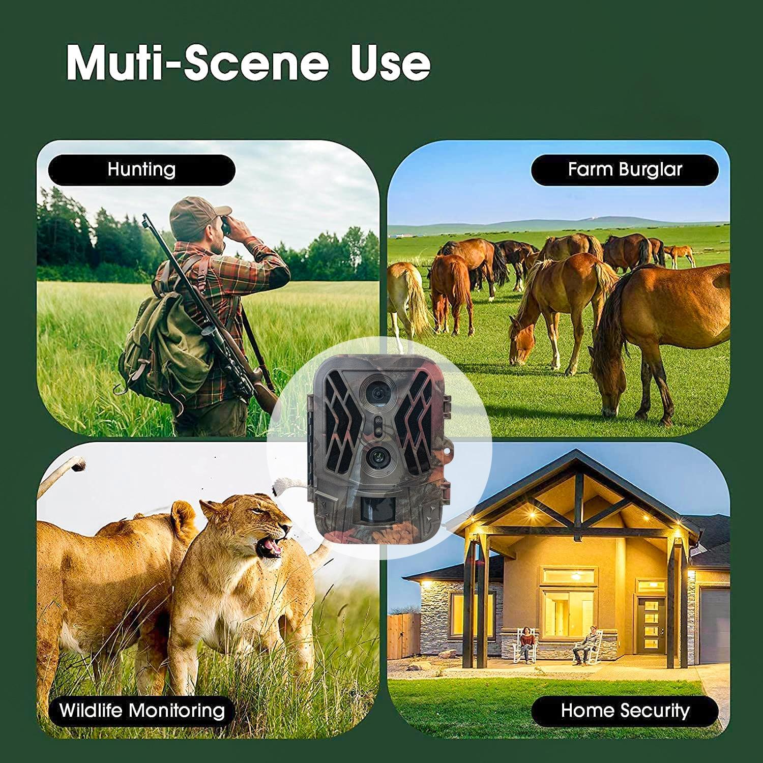 50mp 4k Dual Lens Infrared Hunting Camera for Outdoor Rainfall and Fog