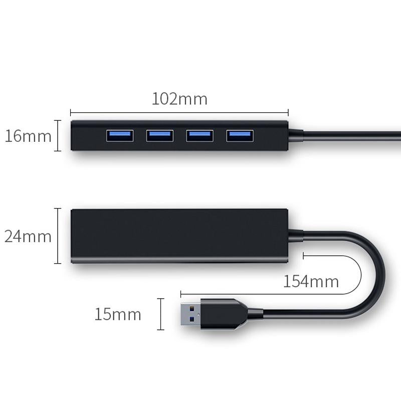 4-Port Usb 2.0 Hub Converter 15Cm Cable No Light Bar