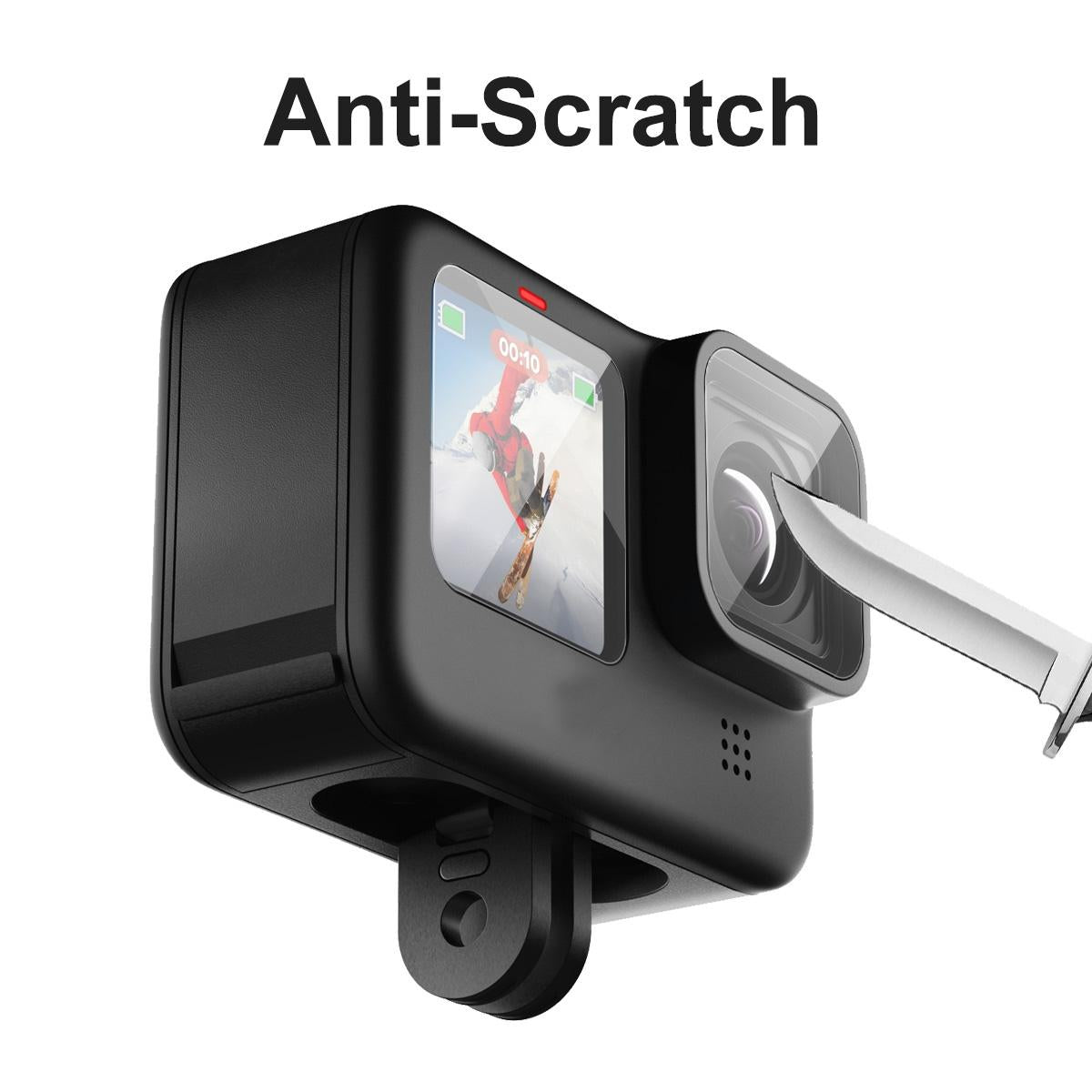 Hat Prince 3-in-1 Tempered Glass Screen Protector for Gopro Hero 10 - 0.2mm