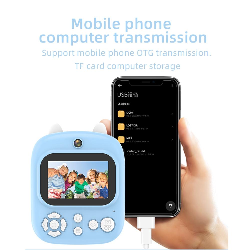 32g Instant Camera with 2.4 Display & Card Reader for Kids - 1200w Blue - Standard Pink