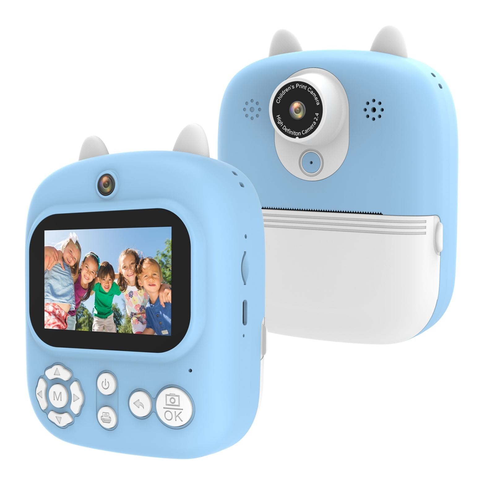 32g Instant Camera with 2.4 Display & Card Reader for Kids - 1200w Blue - Standard Pink