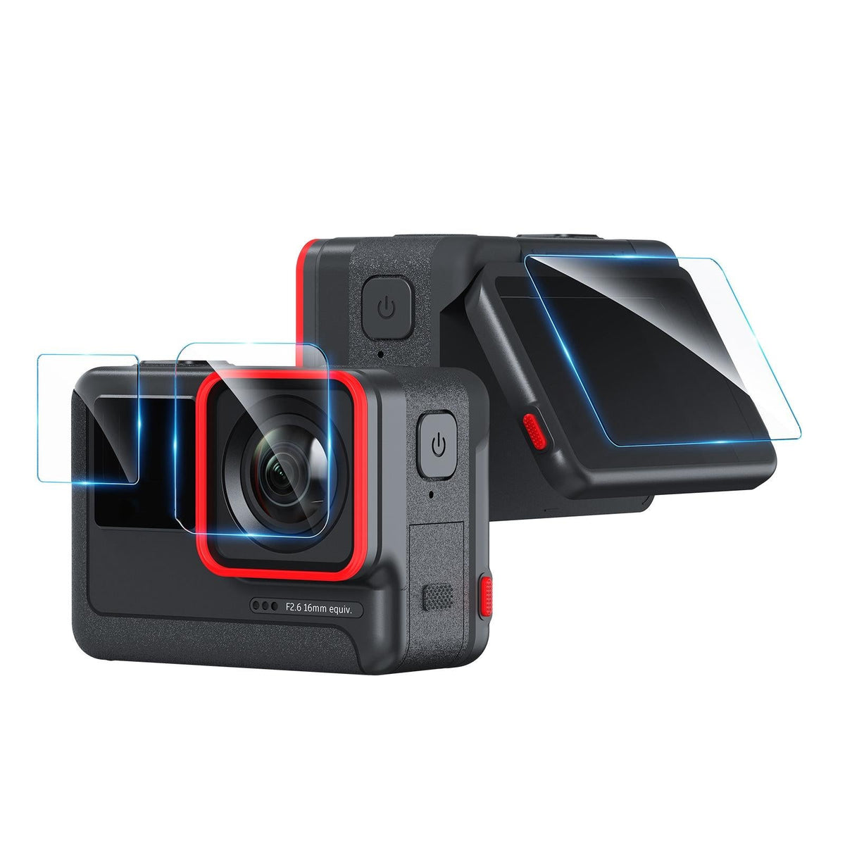 Tempered Film Protective Stickers for Insta360 Ace Amagisn Sports Camera - 3 In 1