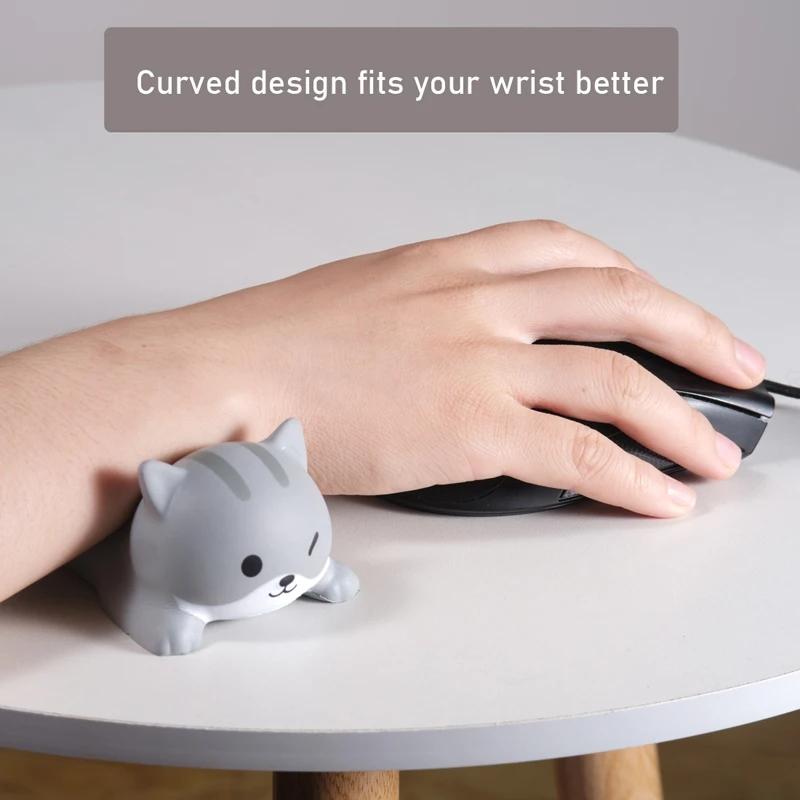 Memory Foam Mouse Pad With Cute Pattern For Comfortable Wrist Support - Cat