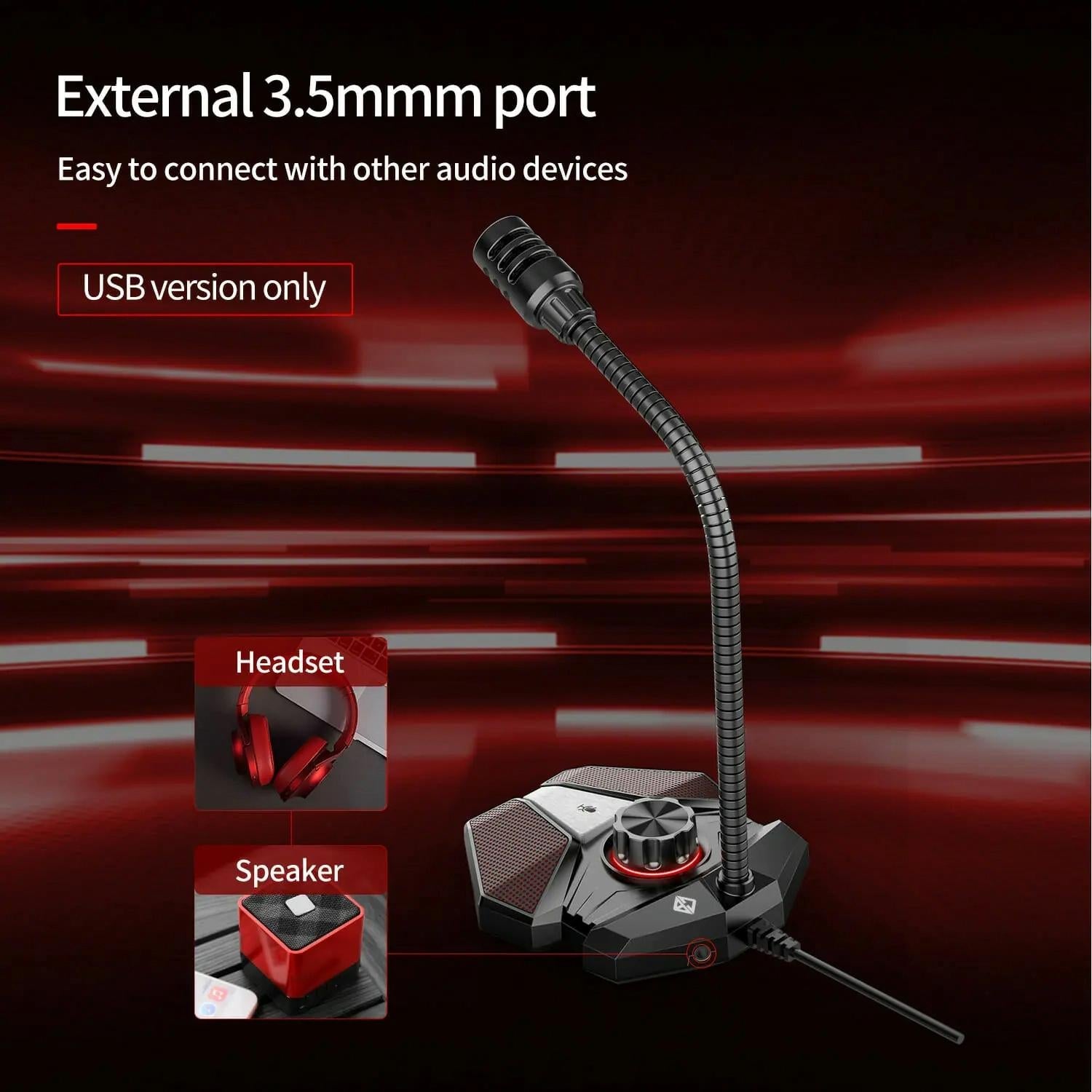 Flexible Gaming Mic With Built-In Sound Card - Jk Omni-Directional - 3.5Mm