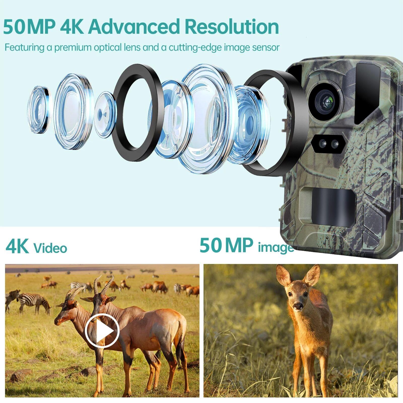 50mp / 4k Mini Wildlife Hunting Camera with Night Vision