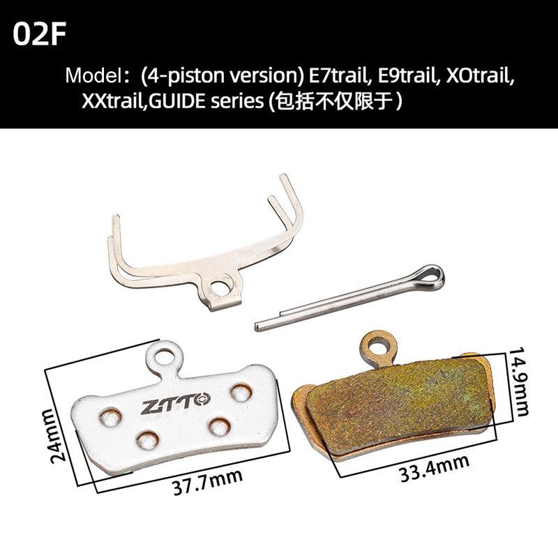 2 Pairs Metal Sintered Disc Brake Pads For Bikes & Scooters - 01B