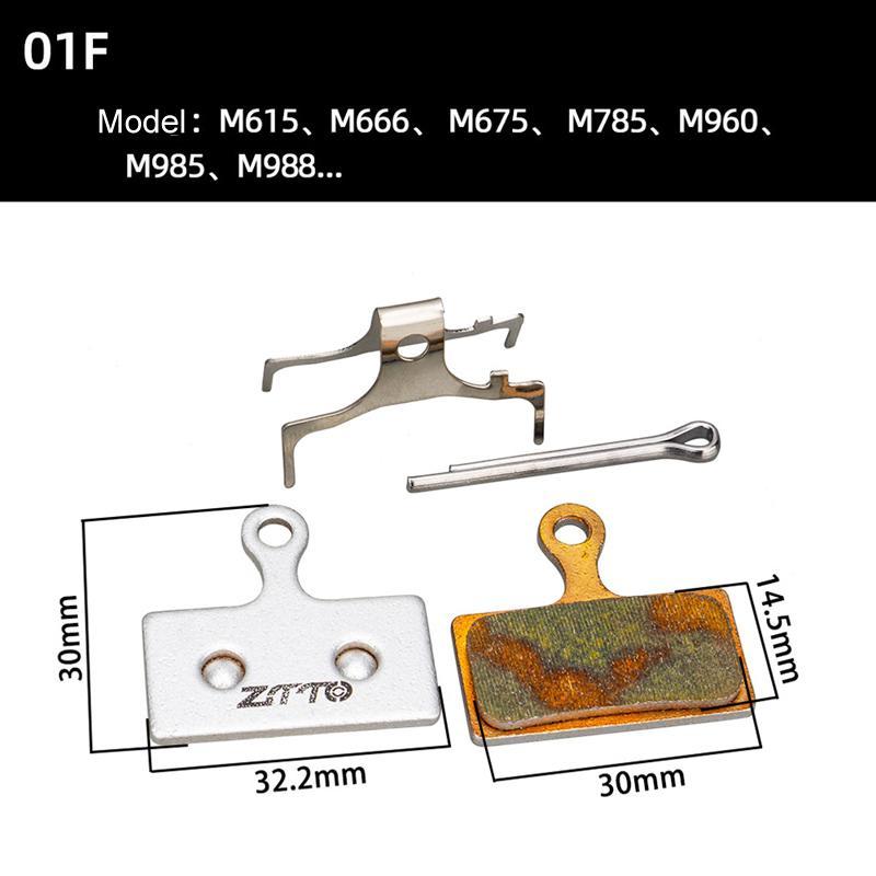 2 Pairs Metal Sintered Disc Brake Pads For Bikes & Scooters - 01B