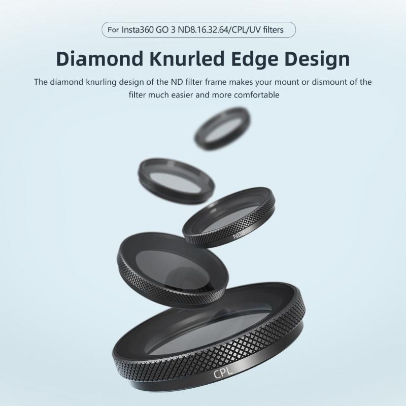 Waterproof Cpl Filter for Insta360 Go 3 / Go 2 with Amagisn Lens - Nd8