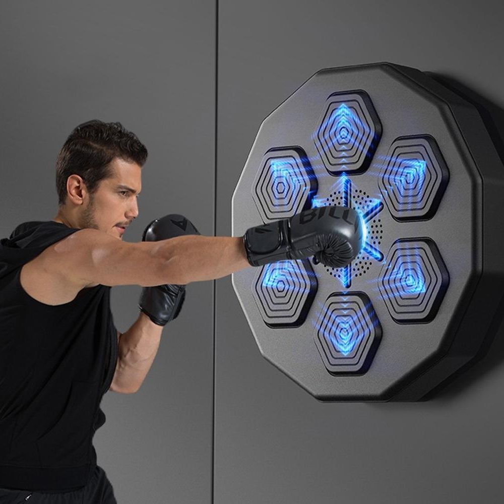 Smart Wall-Mounted Boxing Trainer With Adult Gloves - With Children Gloves