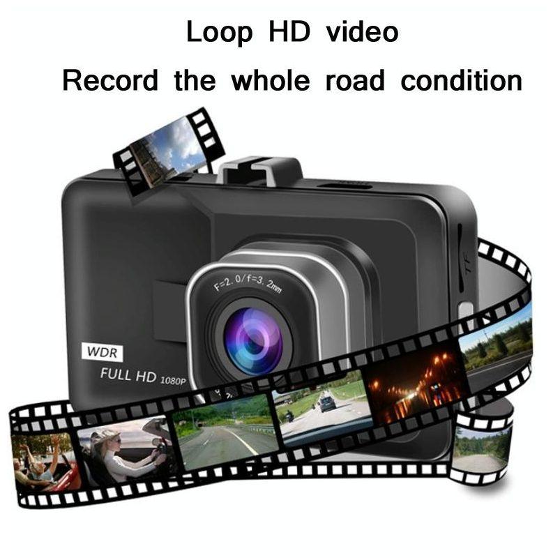 1080P Hd 3.0 Wide-Angle Driving Recorder With Reversing Image - Compact Size