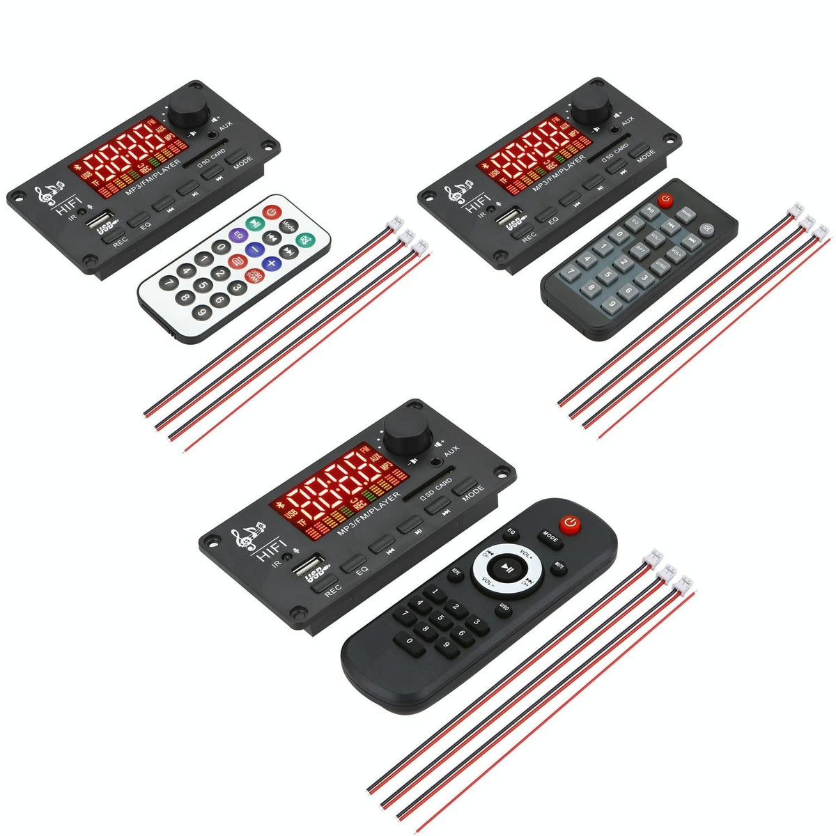 12V 50W Bluetooth Decoding Board For Fm / Call / Recording - White