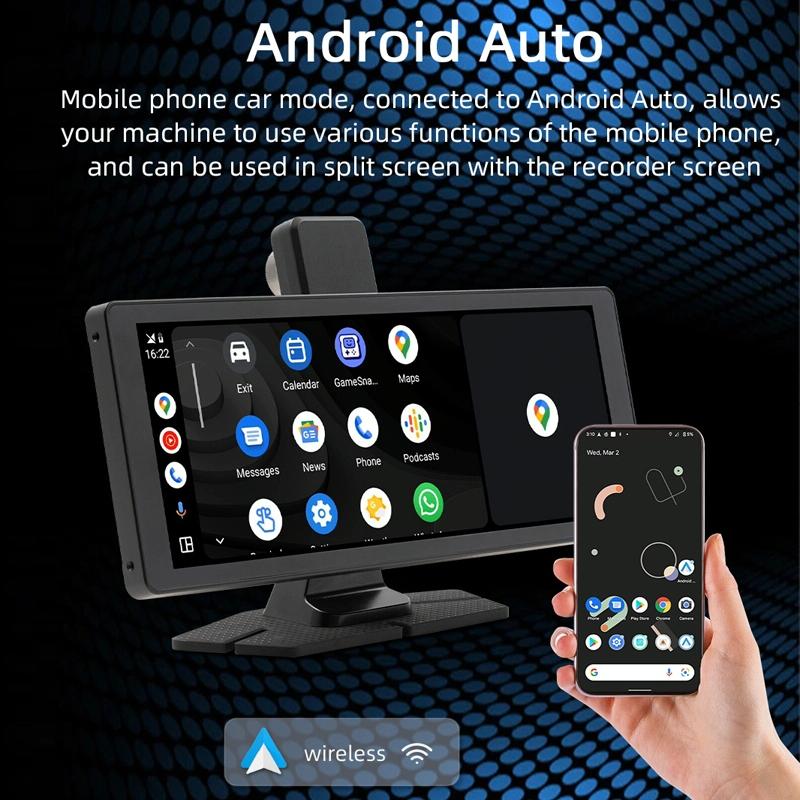 Portable Car Bluetooth Dvr Monitor - Supports Carplay / Android Auto - Display