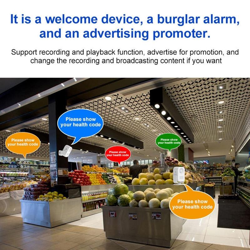 Smart Infrared Sensor Doorbell With Recordable Voice Prompt And Loudspeaker