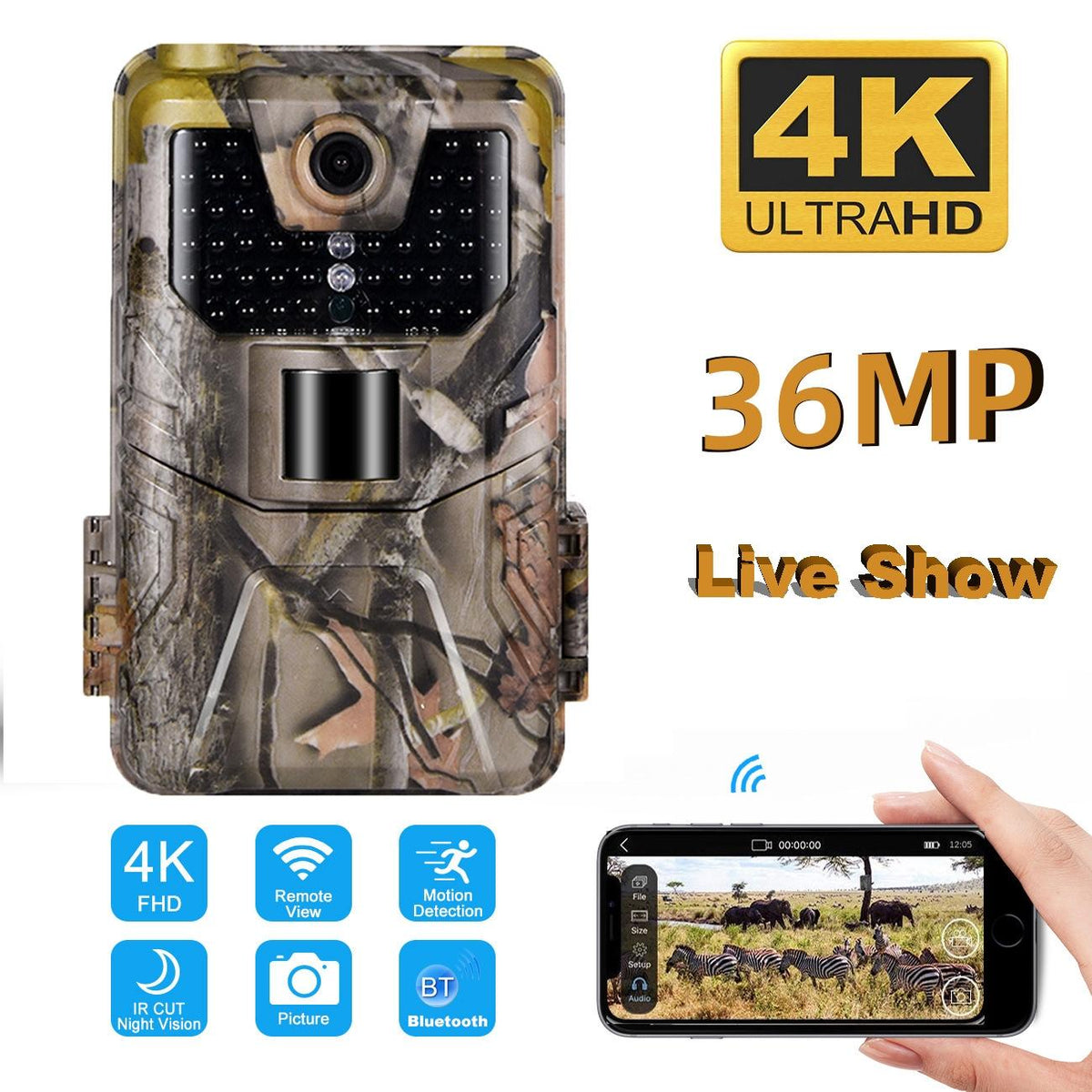Outdoor Hunting Camera with Wifi900pro for Remote Viewing of Photos / Videos