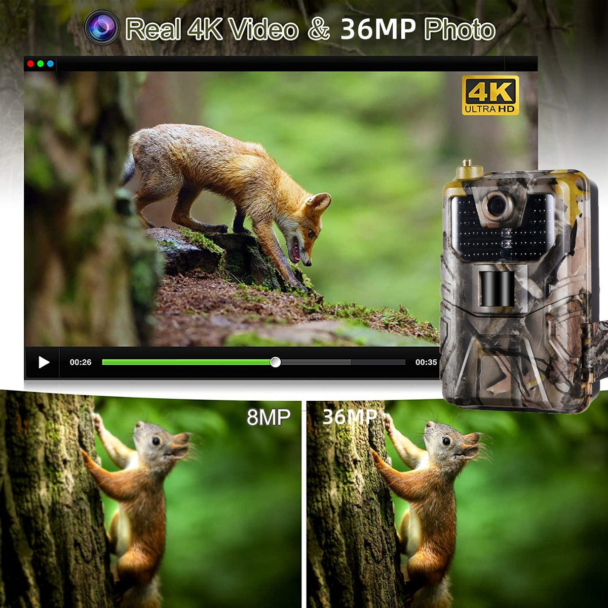 Outdoor Hunting Camera with Wifi900pro for Remote Viewing of Photos / Videos