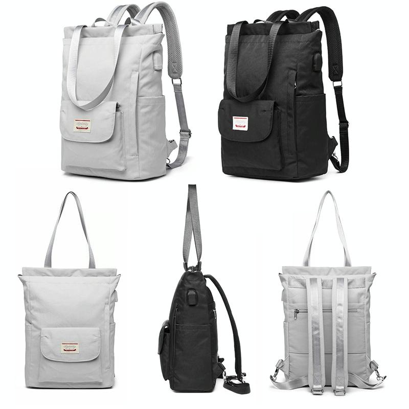 Medium Gray Waterproof Usb Laptop Backpack