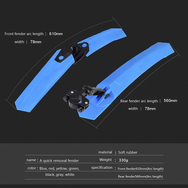 Quick Release Bike Mudguards Ordinary Style Black