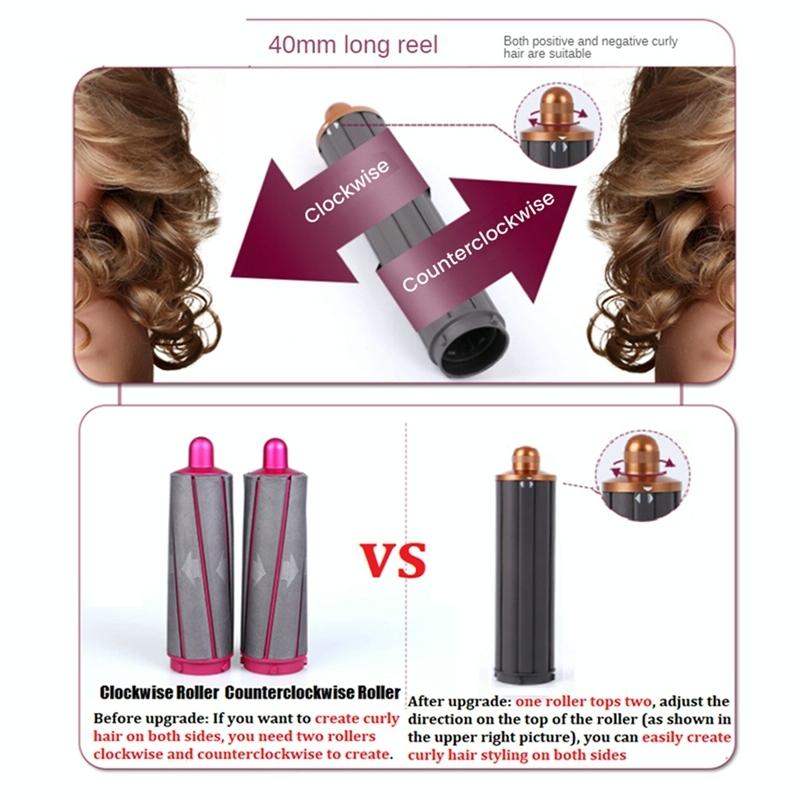 30Mm Gold Long Barrel Curling Iron For Dyson Hair Dryer