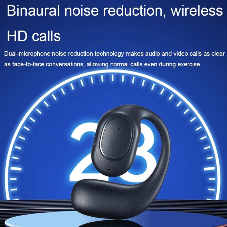 Wireless Bluetooth 5.2 Earphones with Noise Reduction Ear-mounted Design - Black Without Accessories