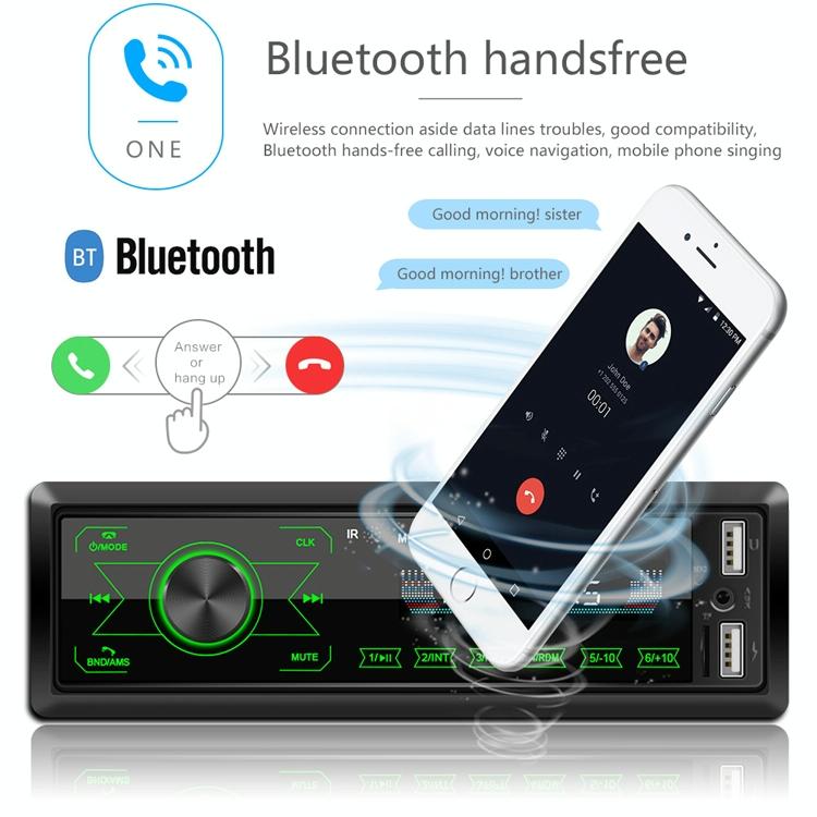 Touch Car Bluetooth Speakerphone With Mp3 Player Colourful Lights And Radio - Compatible With Double U Disk - A2818
