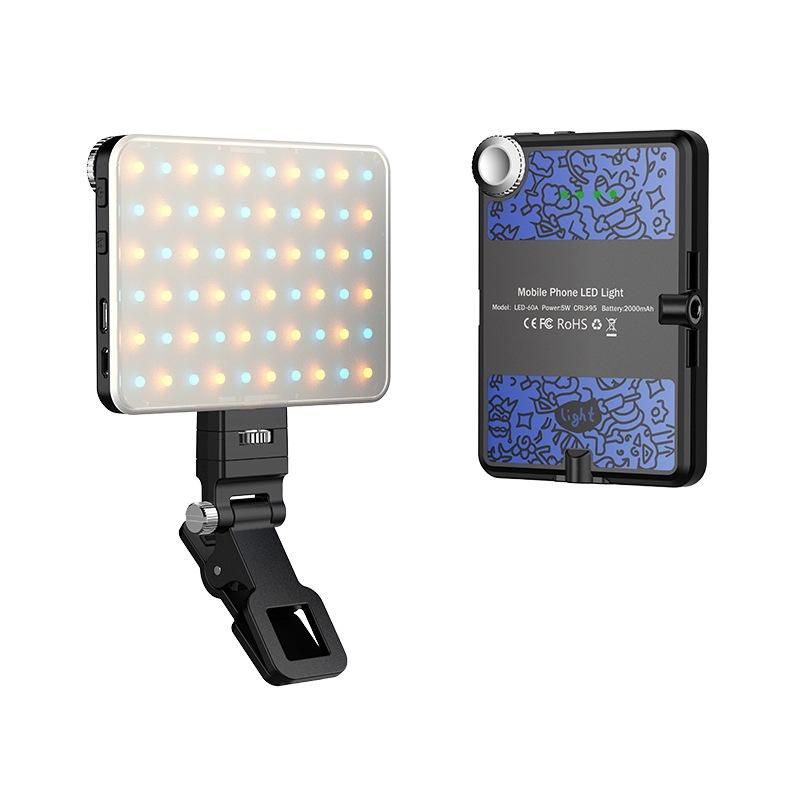 Rechargeable Clip Fill Light - 60 Leds 3 Light Modes Front &amp; Back Clip a Type Blue - A Type Blue