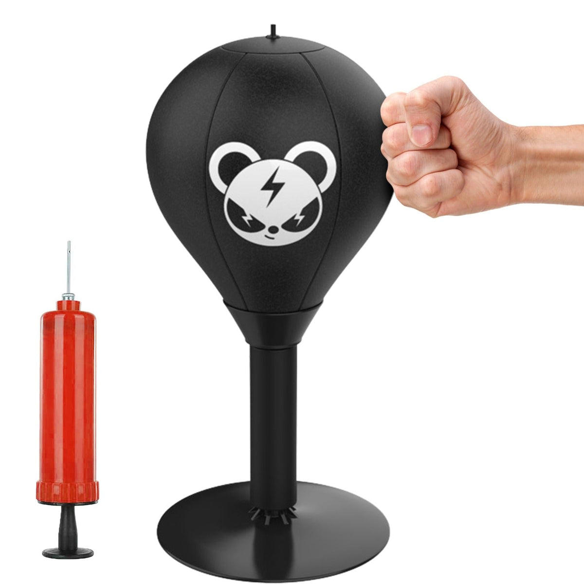 Desktop Speed Ball For Boxing Training - Bear Design With Gloves &amp; Pump - Bear+Pump
