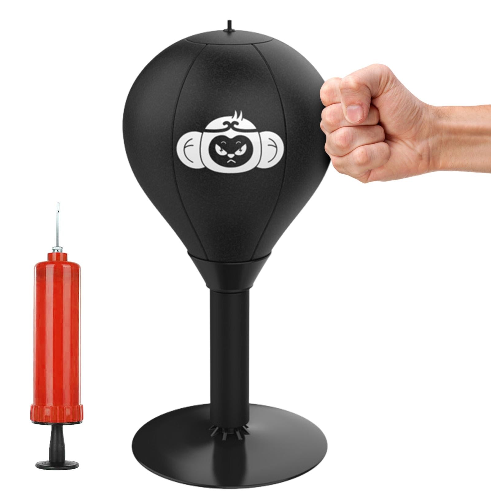 Desktop Speed Ball For Boxing Training - Bear Design With Gloves & Pump - Bear+Pump