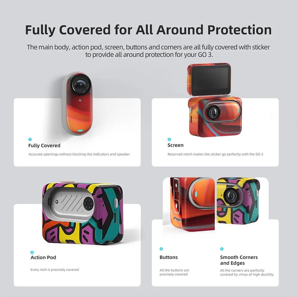 Carbon Fiber Style Body Sticker for Insta360 Go 3 Action Camera - Painting