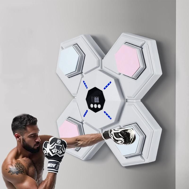Rechargeable Bluetooth Boxing Machine With Adult &amp; Child Gloves - Blue - Without Gloves Pink Blue