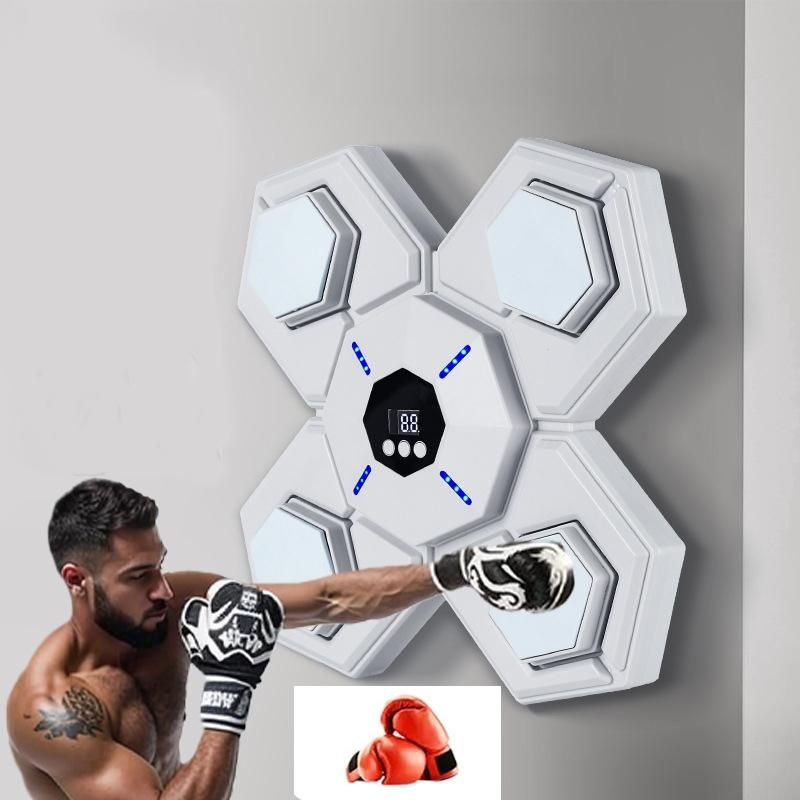 Rechargeable Bluetooth Boxing Machine With Adult & Child Gloves - Blue - Without Gloves Pink Blue