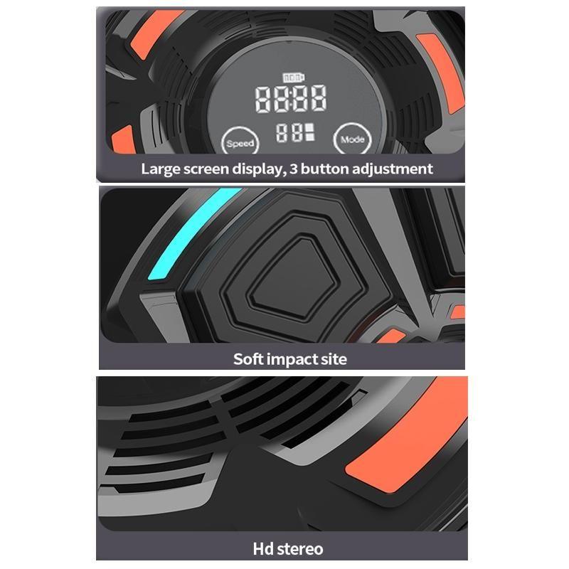 Adjustable 9-Speed Bluetooth Music Boxing Machine With Lights - Black - Black