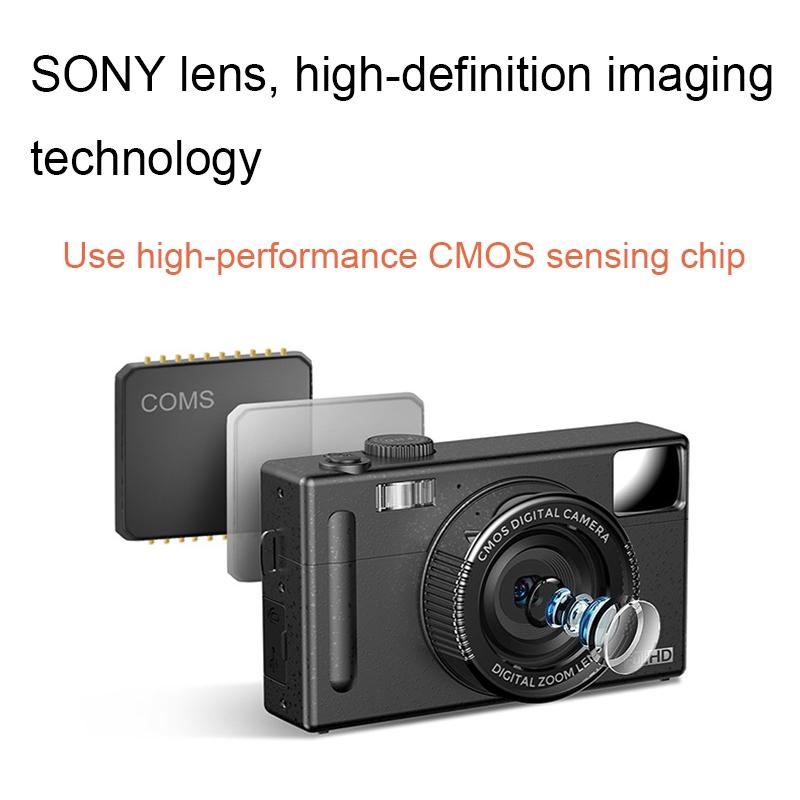 3.0 Hd Children's Digital Camera with 48mp and 3 Screen - Black
