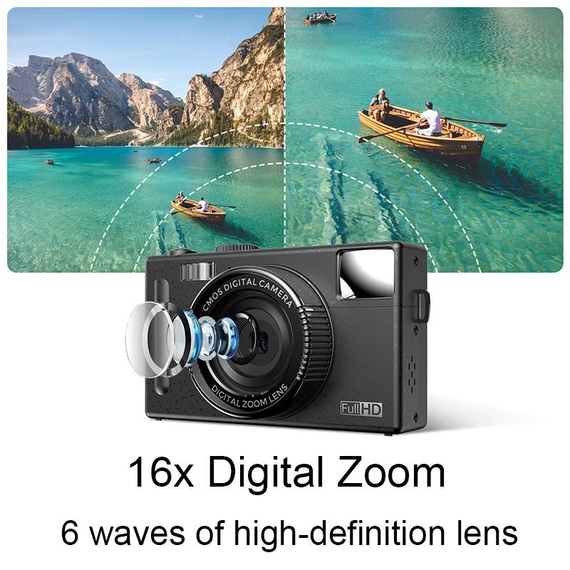3.0 Hd Children's Digital Camera with 48mp and 3 Screen - Black