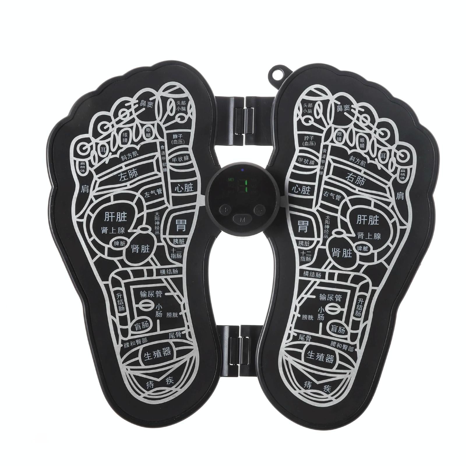 Portable Ems Foot Massager Elderly Relaxing Pulse Therapy Black