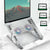 Foldable Laptop Cooling Stand with Ambient Light - Silver