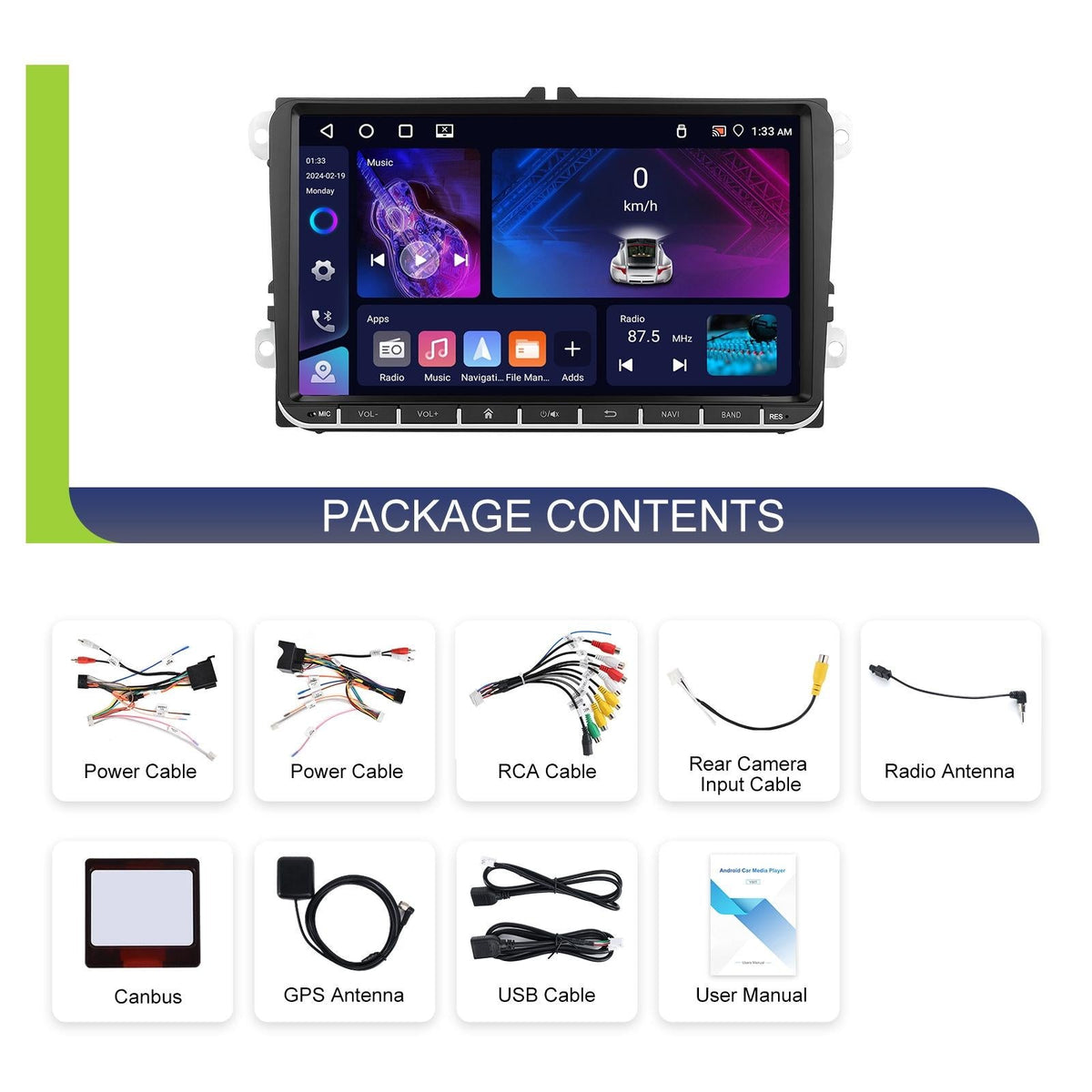 Android 13 Multimedia Player For Vw - 4 + 64G - 9-Inch