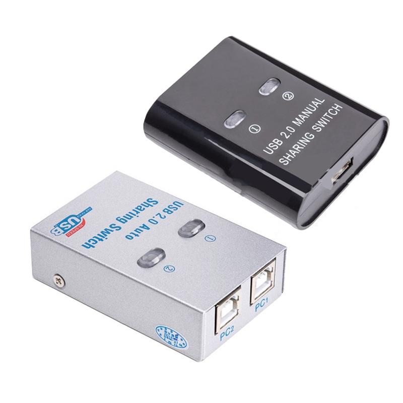 2-In-1 Usb Switcher Manual Print Sharer Black