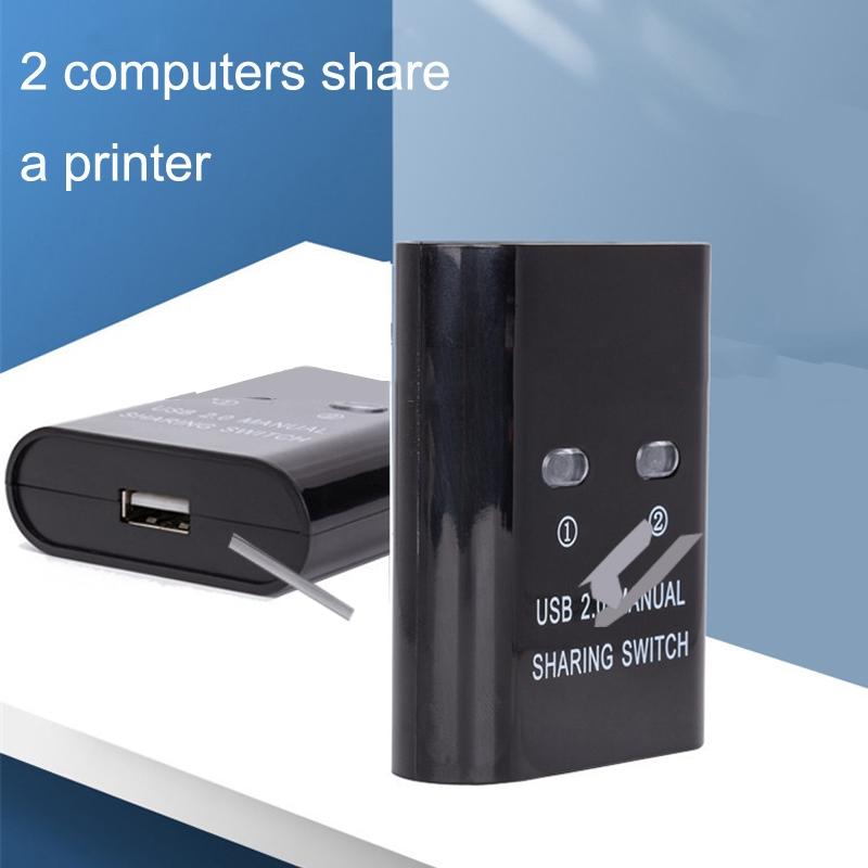 2-In-1 Usb Switcher Manual Print Sharer Black