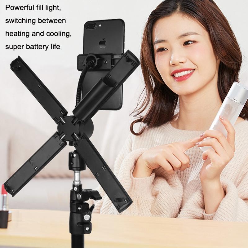 Portable Beauty Live Fill Light for Mobile Phones - Foldable Wire-controlled