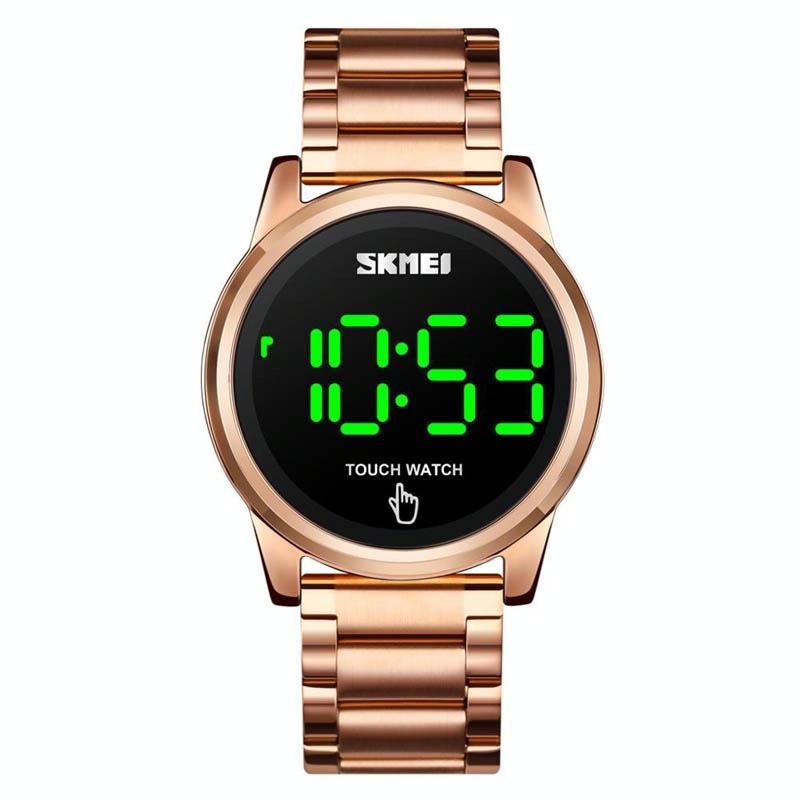 Men Electronic Sports Watch - Versatile Steel Belt Rose Gold