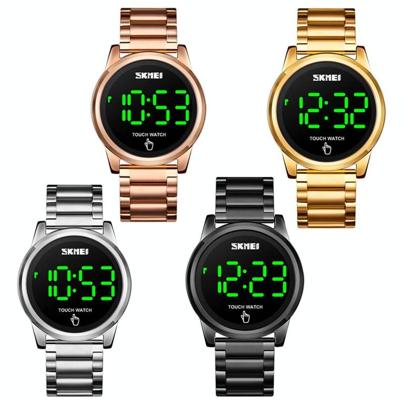 Men Electronic Sports Watch - Versatile Steel Belt Rose Gold