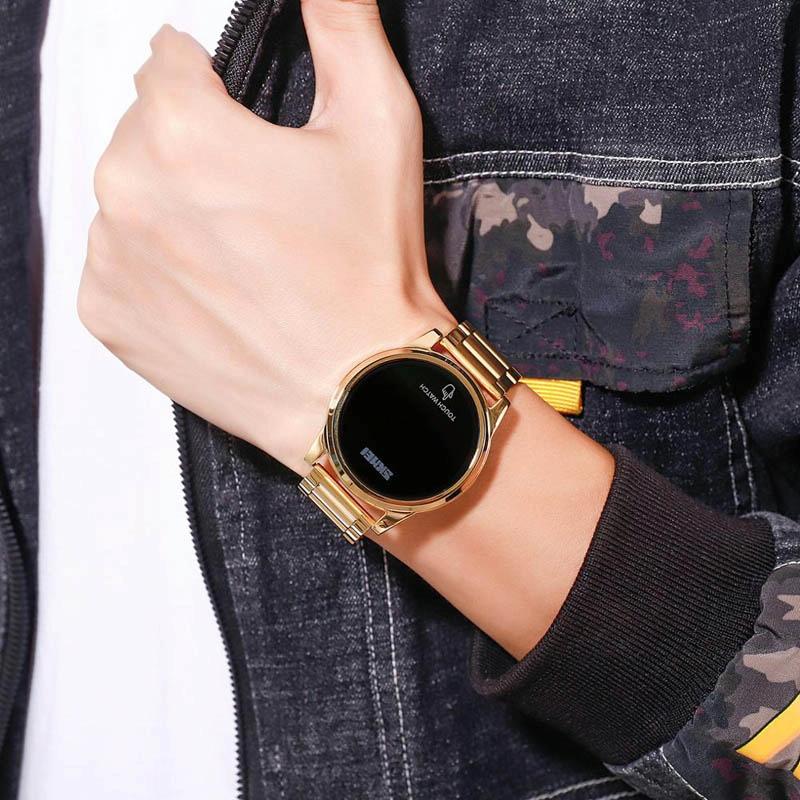 Men Electronic Sports Watch - Versatile Steel Belt Rose Gold