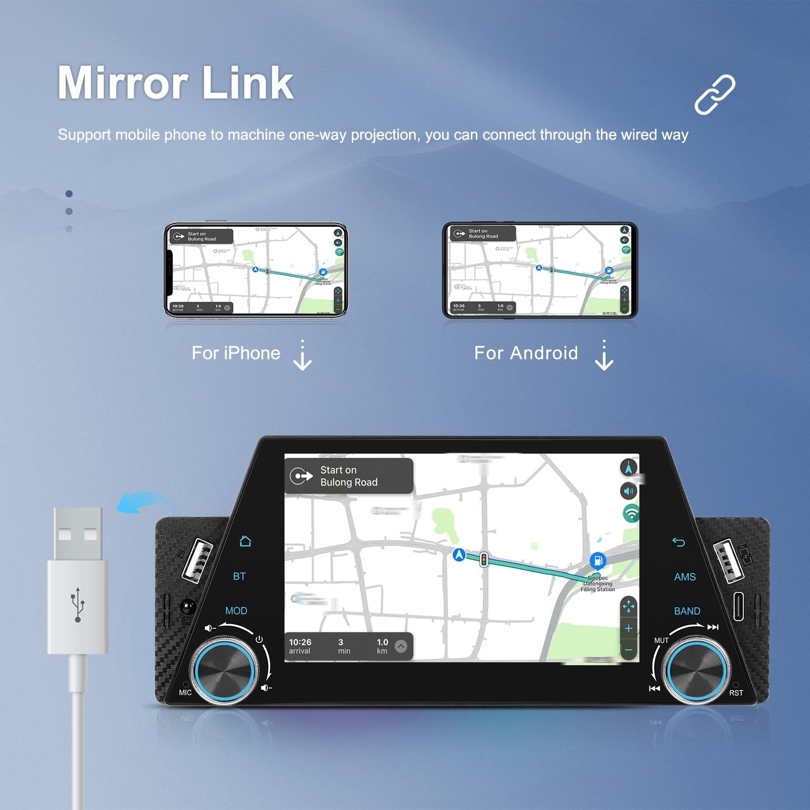 5 Inch Car Multimedia Player - Mirror Link / Steering Wheel Control - Standard